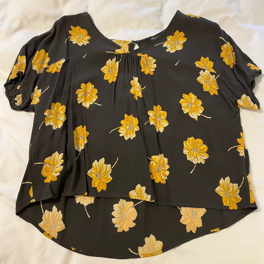 Crepe fabric Madewell floral shirt